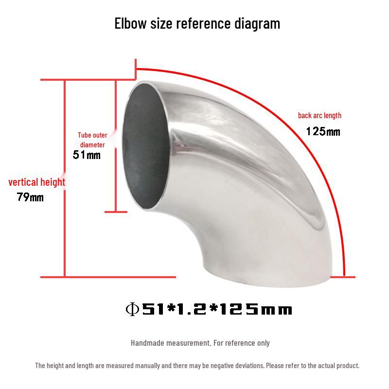 304 Stainless Steel 90° Elbow for Exhaust and Handrail Systems