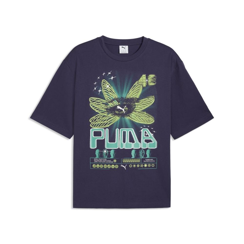 PuMa M Графическая спортивная футболка Boxy Tee 636799 64deep pluM S