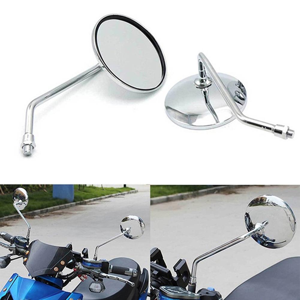 Kolip 1 Pair Motorcycle Rearview Mirror 8mm 10mm, Round Reversing Side Mirror Rotatable Modified Accessories