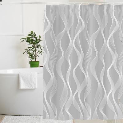 Washable Bathroom Curtain with 12 Rings Water-Resistant Standard Size Machine Washable Quick-drying Shower Curtain Decoration