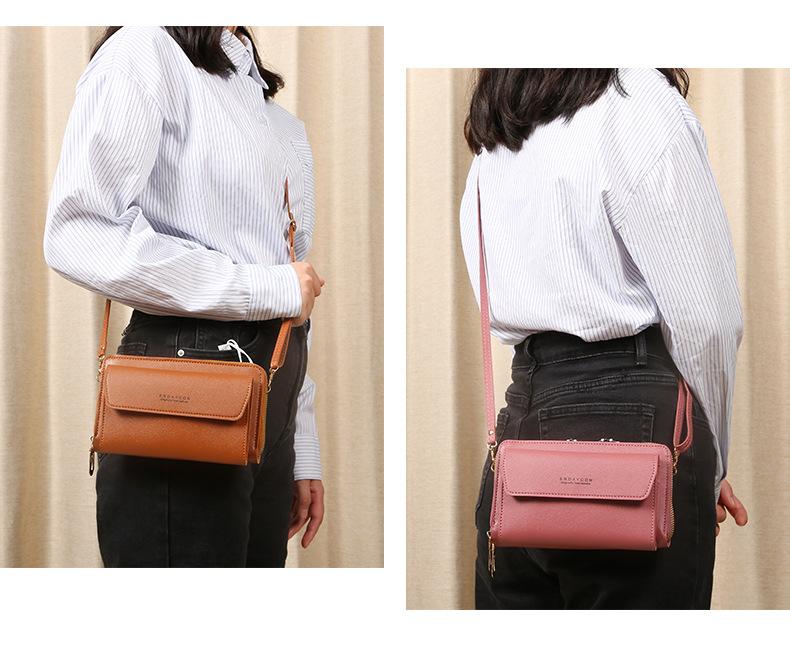 Neue große Kapazität Multifunktionale einfarbige kleine Umhängetasche Fashi Einfache horizontale Crossbody Handytasche für Damen