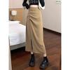 2024 High Waist Slit Mid-length A-line Korean Style Skirt