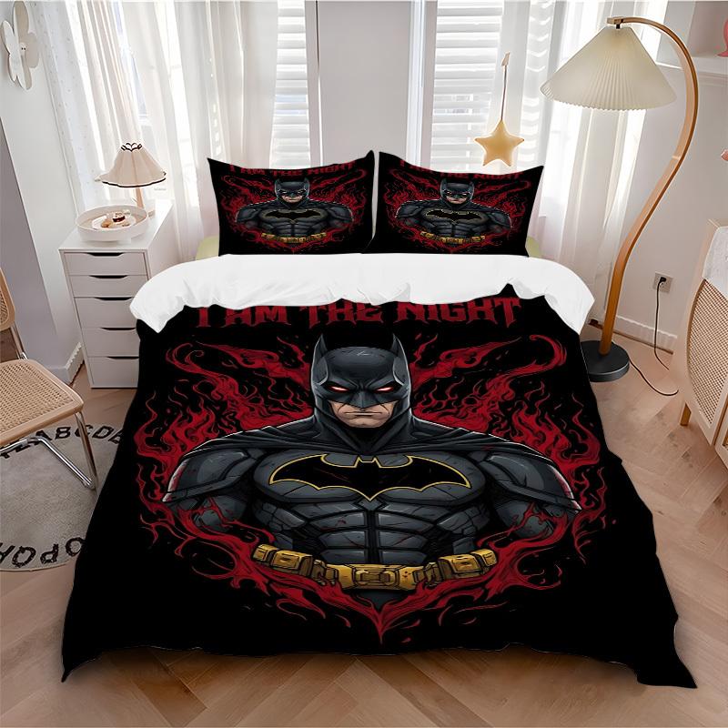 3pcs Batman Duvet Cover Set (1 Duvet Cover + 2 Pillowcases, No Core) - Comfortable, And Breathable Bedroom Decoration Yy251104013