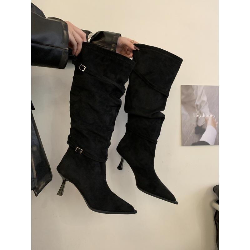 2025 Autumn and Winter French Boots Stilettos Winter with Coat High Boots Maillard Boots