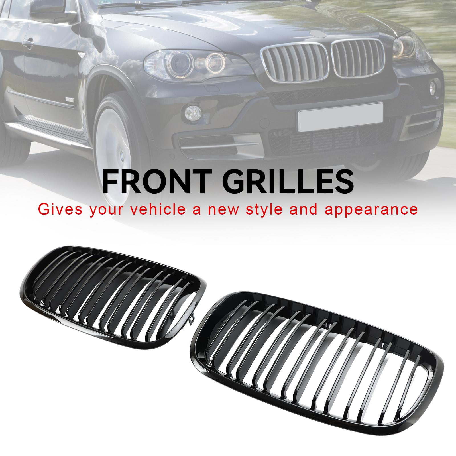 

Front Bumper Kidney Grille Grill Fit BMW X5 E70 X6 E71 2007-2013 Gloss Black