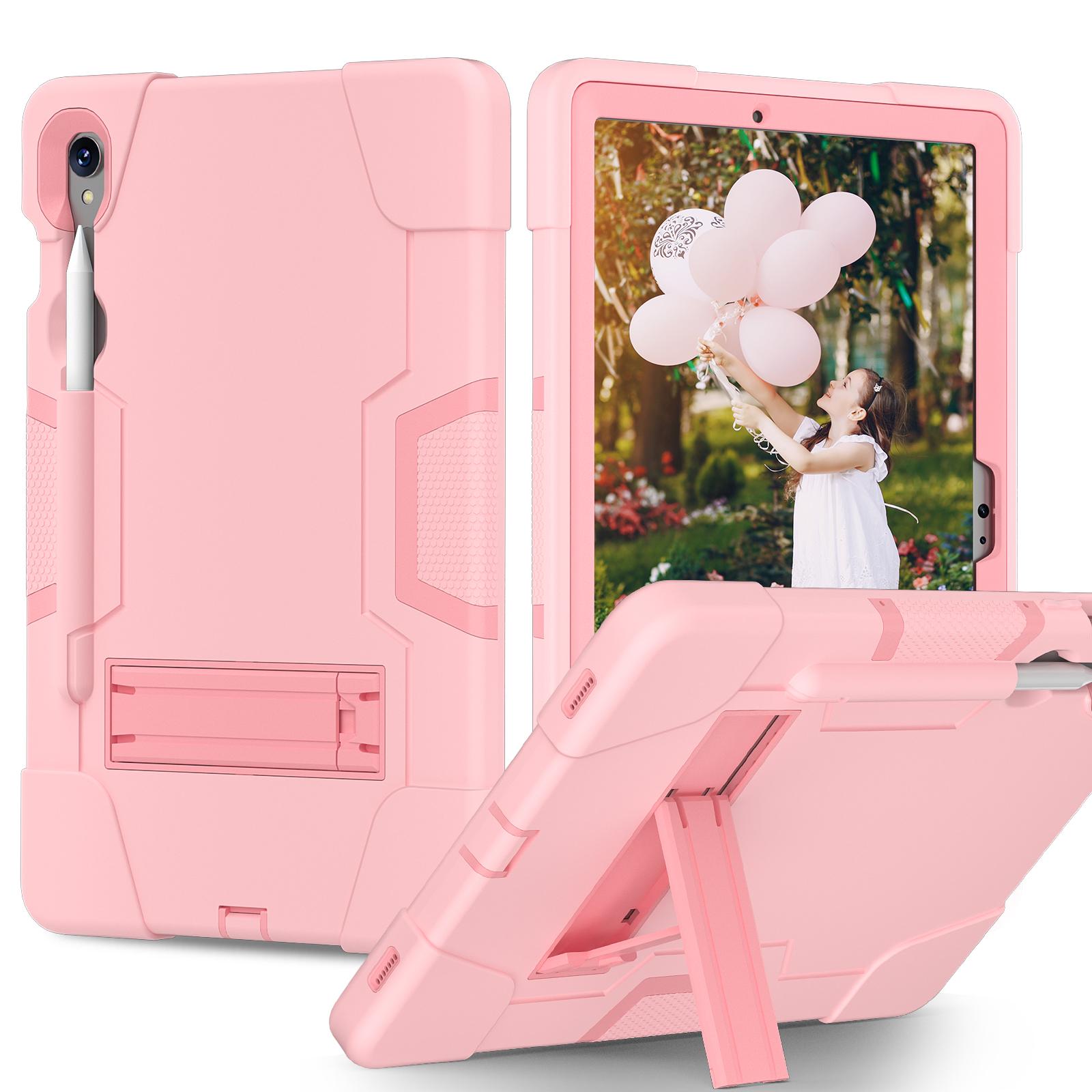 

Rugged Case Universal For Samsung Galaxy Tab S10 Lite S9 FE SM-X400 X406 X520 X526 X710 X716B X510 X516 Built-in Kickstand Cover S9 SM-X710 SM-X716B розового золота