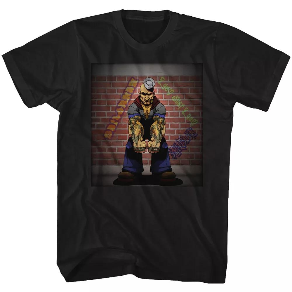 Popeye The Sailor Man Classic Cartoon Flexing Ripped Popeye Men s T Shirt 4XL