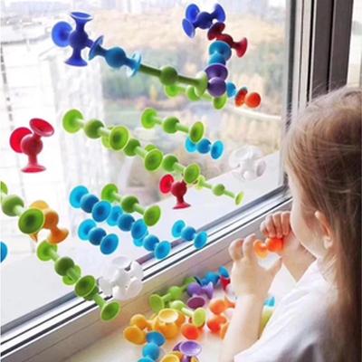 11Pcs/pack Suction Cup Toys Building Blocks Pop Sucker Toy Soft Throw Darts Set for Kids Gifts Parent-child Interactive Game