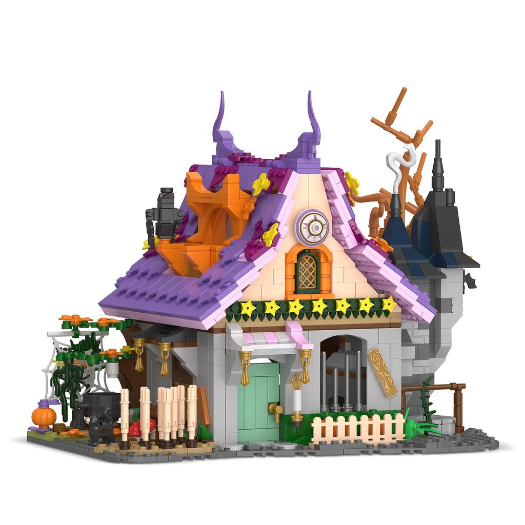 1202Pcs Halloween Fun Magic House Magic World Atmosphere Full Diy Building Blocks Puzzle Toys Children'S Gift