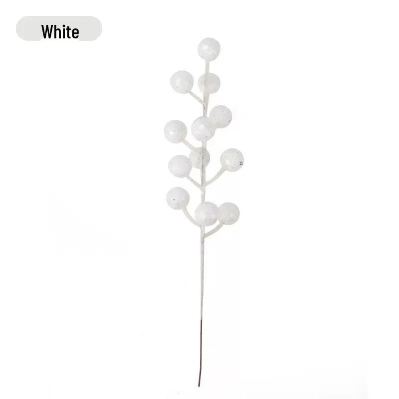 Shiny Christmas Fruit Picks & Glitter Berry Branches for Tree & Wreath Decor