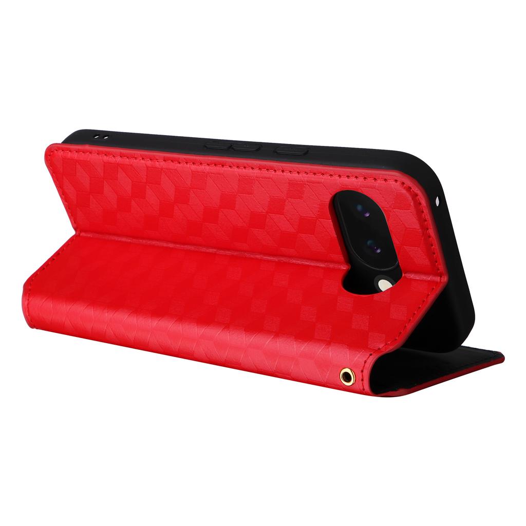 For Google Pixel 9a Wallet Case Rhombus Imprinted Leather Phone Cover