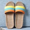 Cotton and Linen Non-Slip Home Slippers for Men and Women – Indoor Summer Slippers with Thick Bottom for Wooden Floors.