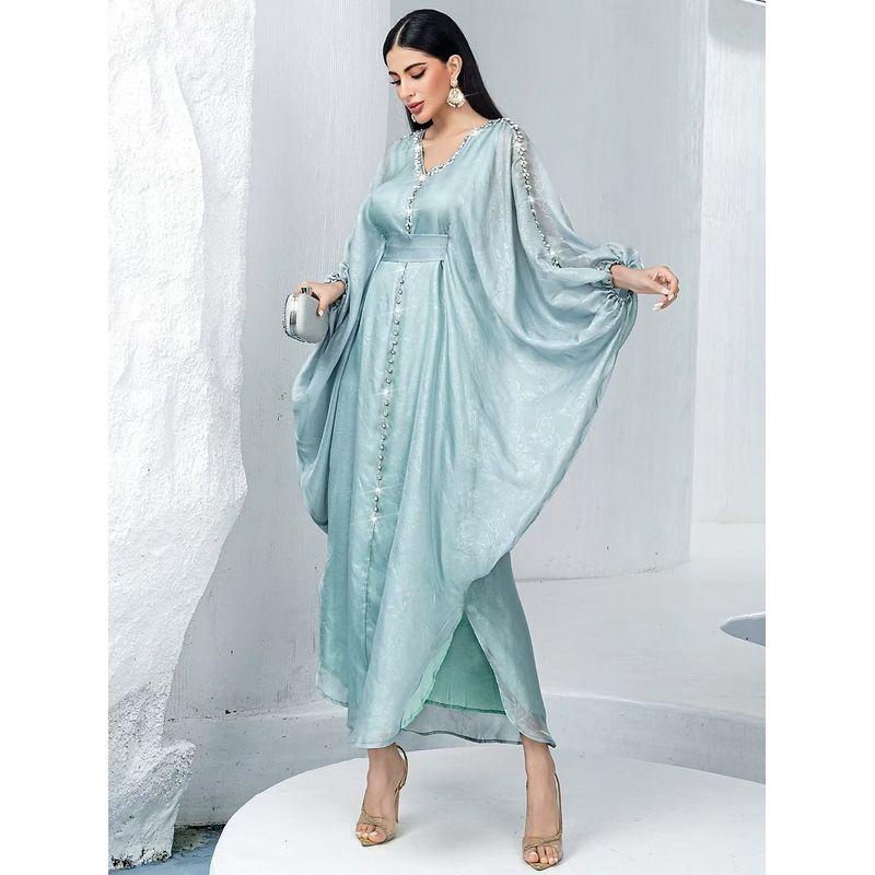 New Middle East Batwing Sleeve Rhinestone Robe Dress Diamond Studded Bat Sleeve Dress
