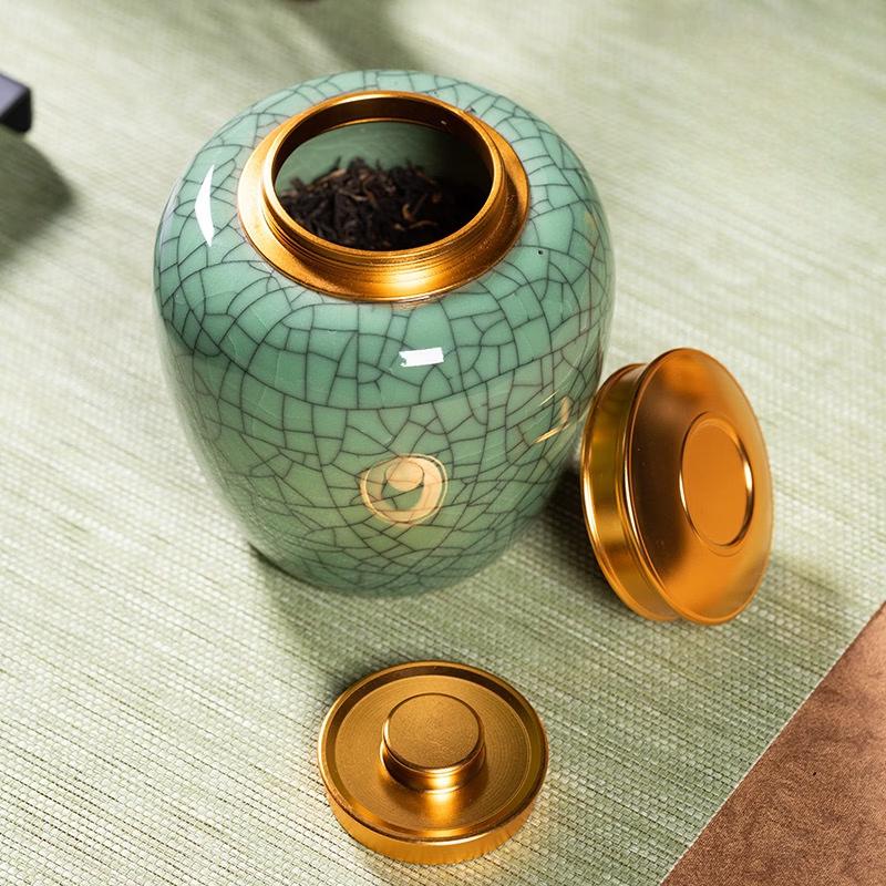 Longquan Celadon Ceramic Tea Caddy