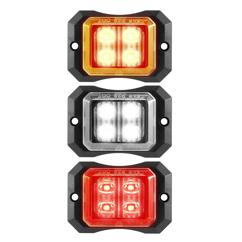 4/8/12 LED Truck LED Side Marker Light Strobe Flash Warning Light 12-24V Waterproof Lens Light for Trucks & Trailers