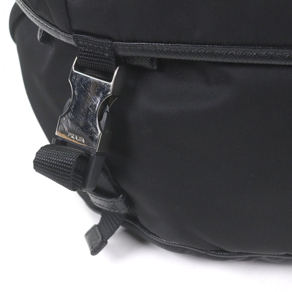 Very Good PRADA Shoulder Bag Re-Nylon Triangle Logo Black Used