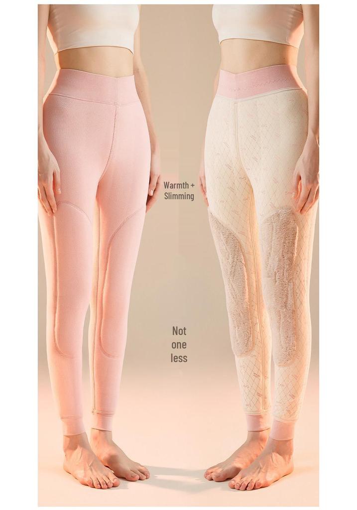 High Waist Seamless Cotton Cashmere Pants - Warm, Comfortable & Close-fitting for Autumn/Winter