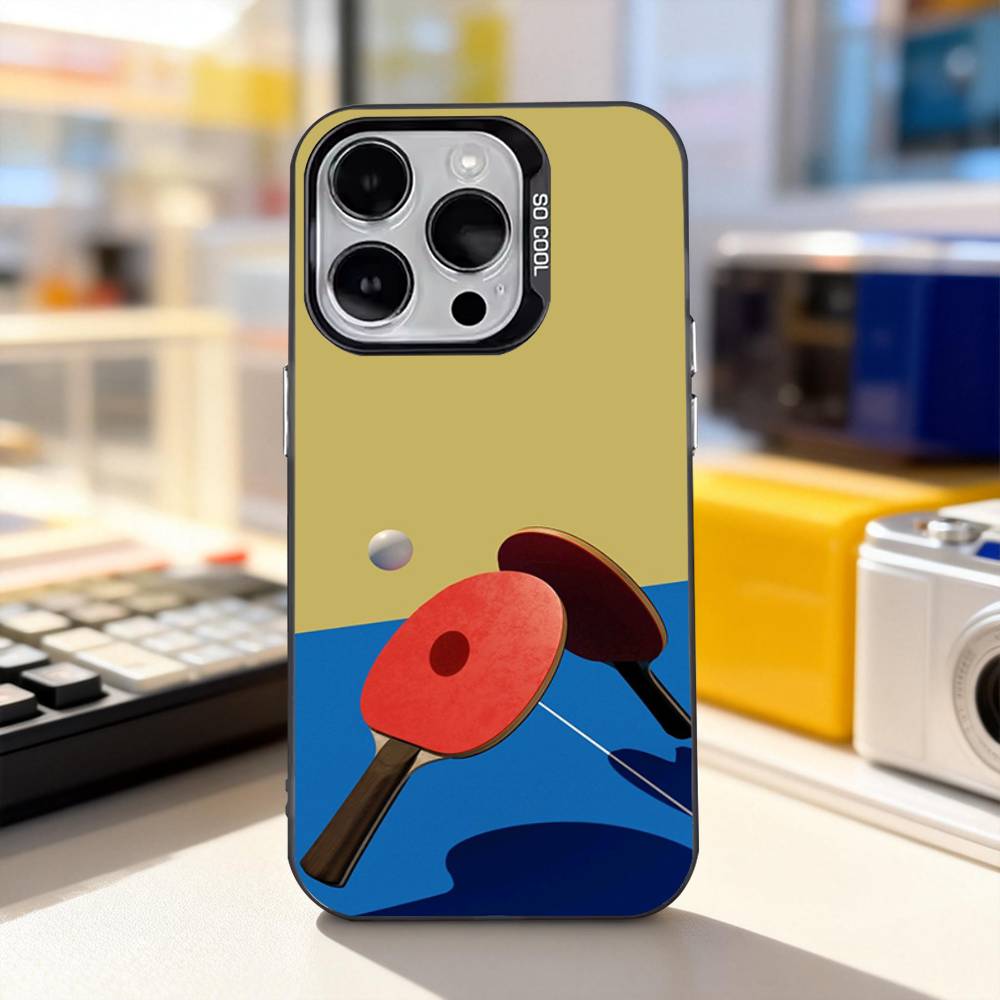 

Настольный теннис Ракетка Крутой Чехол для Телефона Для iPhone 17,16,15,14,13,12,11,Pro,XS,Max,Plus,Mini,SE4,E IMD Матовый Черный iPhone16promax