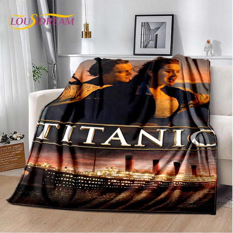 Movie Titanic Poster 3D Print Blanket,Soft Throw Blanket for Home Bedroom Bed Sofa Picnic Travel Office Rest Cover Blanket Kids