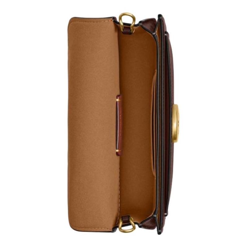 Coach Tabby 19 Brand Logo Artificial Leather and Cowhide Crossbody Bag Small Women's Maple Brown