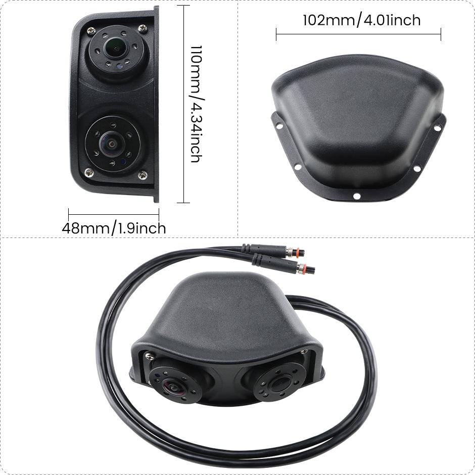 GreenYi AHD 1280x720P IR Night Vision Camera rezistentă la apă Oglindă din stânga dreapta Cameră pentru camion autobuz RV mașină