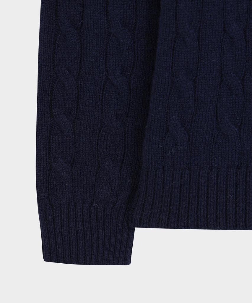 BROOKS BROTHERS Shetland Cable Pullover Sweater (Navy) (Bbwrmog421)