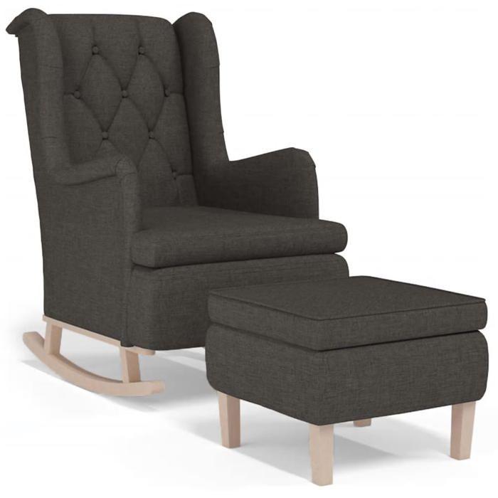 VidaXL Fauteuil avec Pieds à Bascule et Tabouret Chaise à Bascule avec Repose-pied Meuble de Salon Chambre à Coucher 3121273