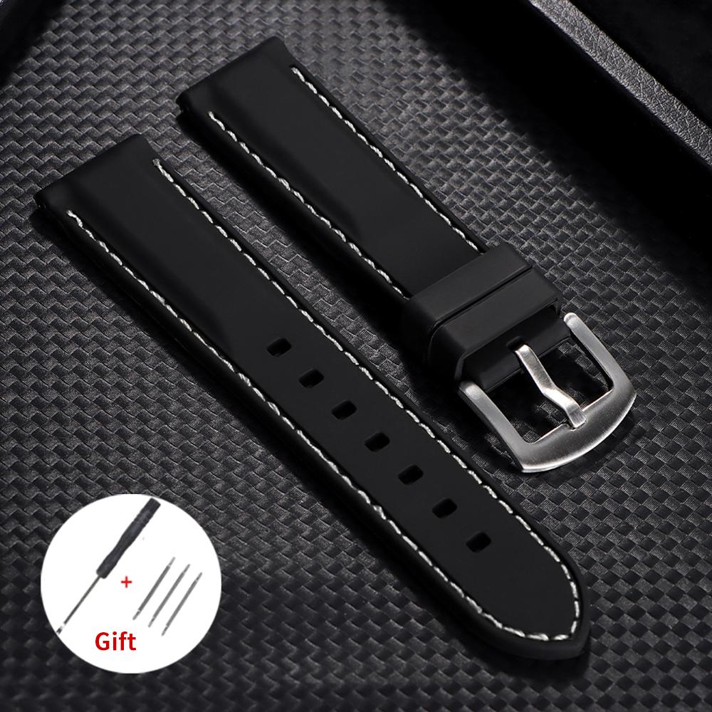 New Rubber Watch Strap 18mm 20mm 22mm 24mm 26mm Universal Replacement Bracelet Soft Waterproof Silicone Band for Men Women Belt