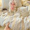 Class A soft waxy washed cotton four-piece bedding cute small fresh quilt cover bed sheet student dormitory bed hat model