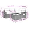 VidaXL Garden Lounge Set with Cushions 5 Pcs, Patio Sofas, Patio Furniture Set, Outdoor Furniture, Grey 3252459