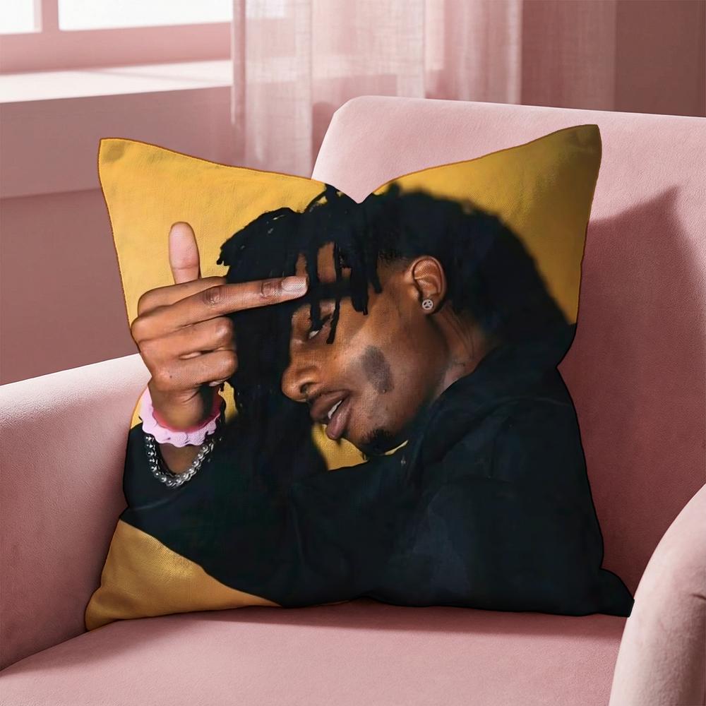 P-Playboi Carti SINGER Cushion Cover Multi-Scene Pillow Cover for Home & Car - Reversible, Soft & Durable for Daily Use