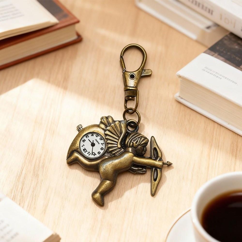 Vintage Design Pocket Watch Retro Creative Durable Quartz Watch Quartz Movement Lightweight Key Ring Key Decoration