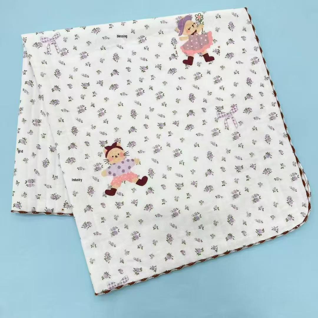 Baby Class A Pure Cotton Swaddle Blanket - All-Season Newborn Receiving Blanket 85x85/Double Layer Thin Cotton