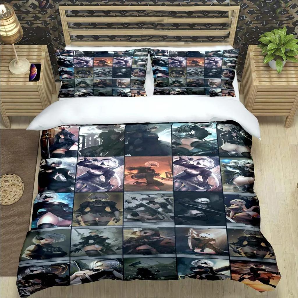Famous Film Role A-Automata Nier Print Bedding Sets Bed Supplies Set Comforter Set Teens Girls Cartoon Twin Single Kid Gift