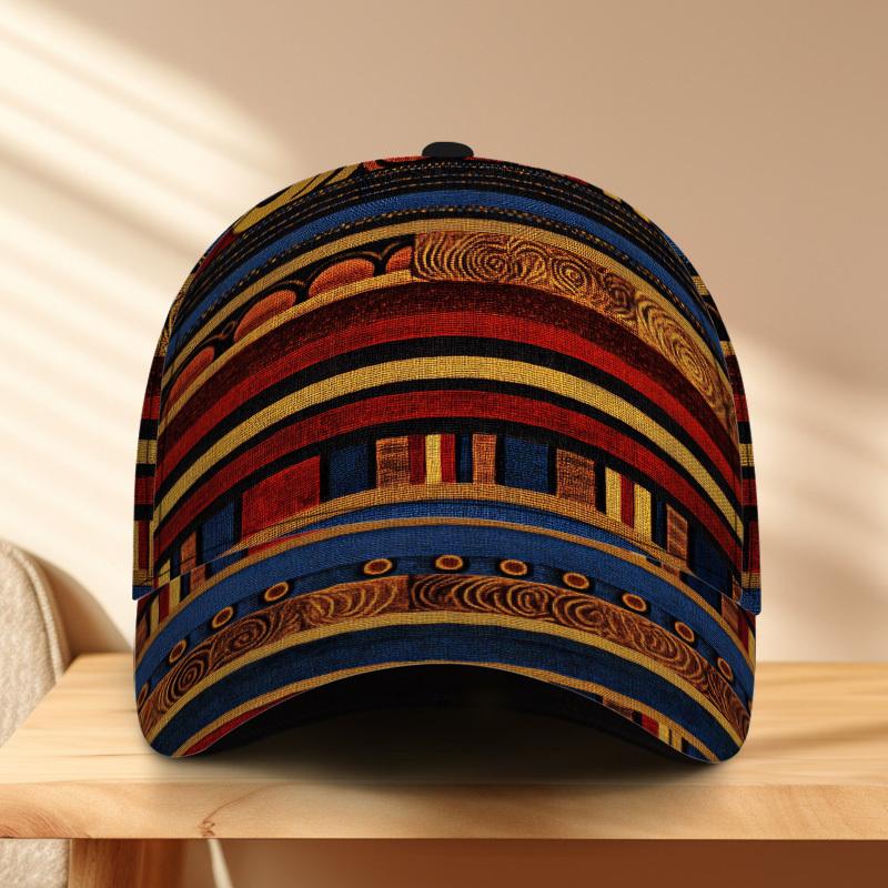 

1pc Colorful Geometric Stripes Print Classic Baseball Cap Stylish Comfortable Duckbill Hat Lightweight Polyester Material
