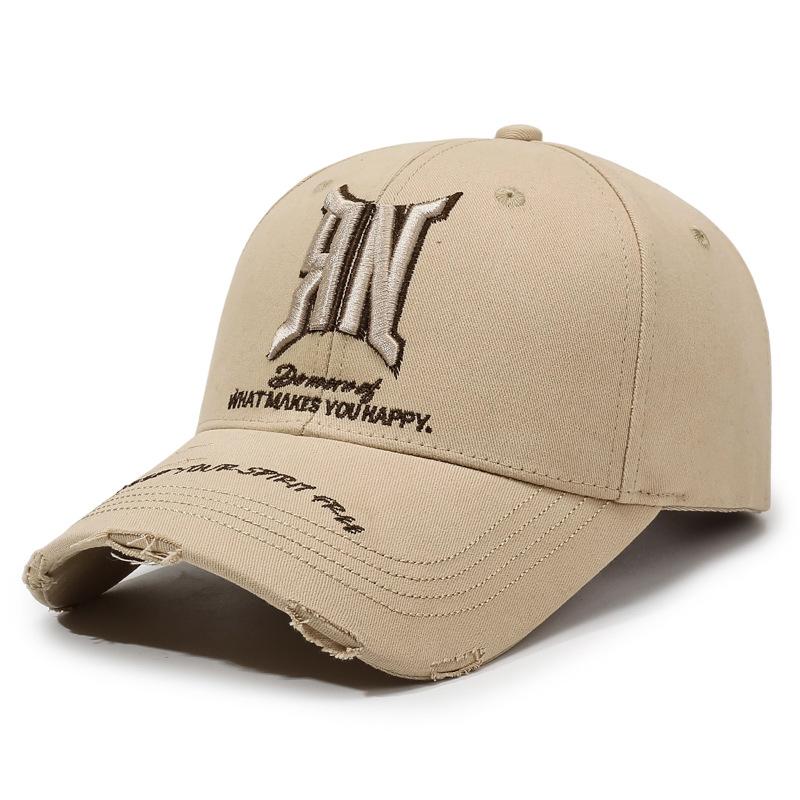 Hole Embroidered Letter Baseball Cap Unisex Sunshade Hat Outdoor Cap