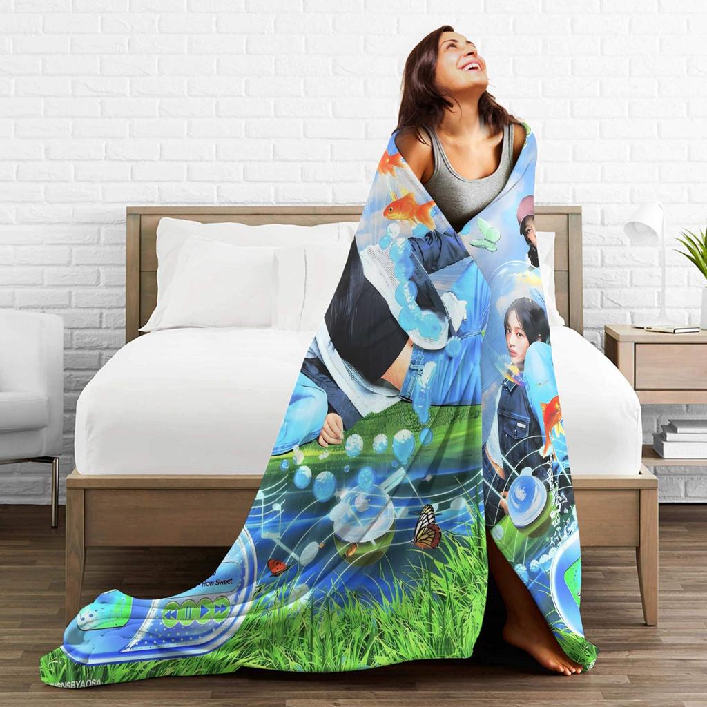 Frutiger Aero Graphic Soft Blanket  Camping Plush Throw Blanket Comfortable Home Decor Flannel Bedspread Sofa Bed Cover