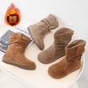 Korean Version of Girls Boots 2025 Children's Retro Lazy Wind Stacking Boots Versatile Western Boots Foreign Style Round Head Boken Boots