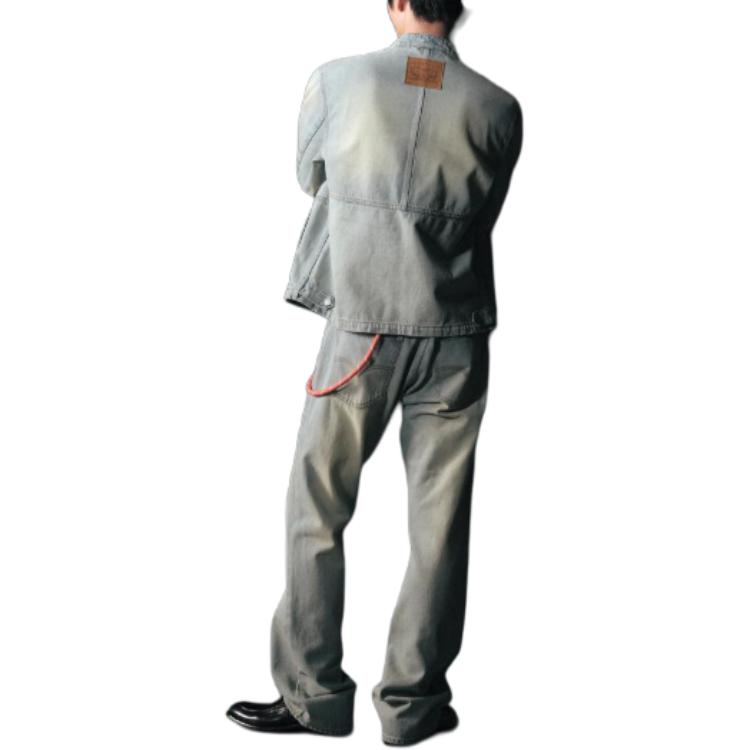 Levis X Good Bai Collaboration FW24 Zipper Letter Print Casual Denim Jacket Men jackets Light-Blue 003GD-0000