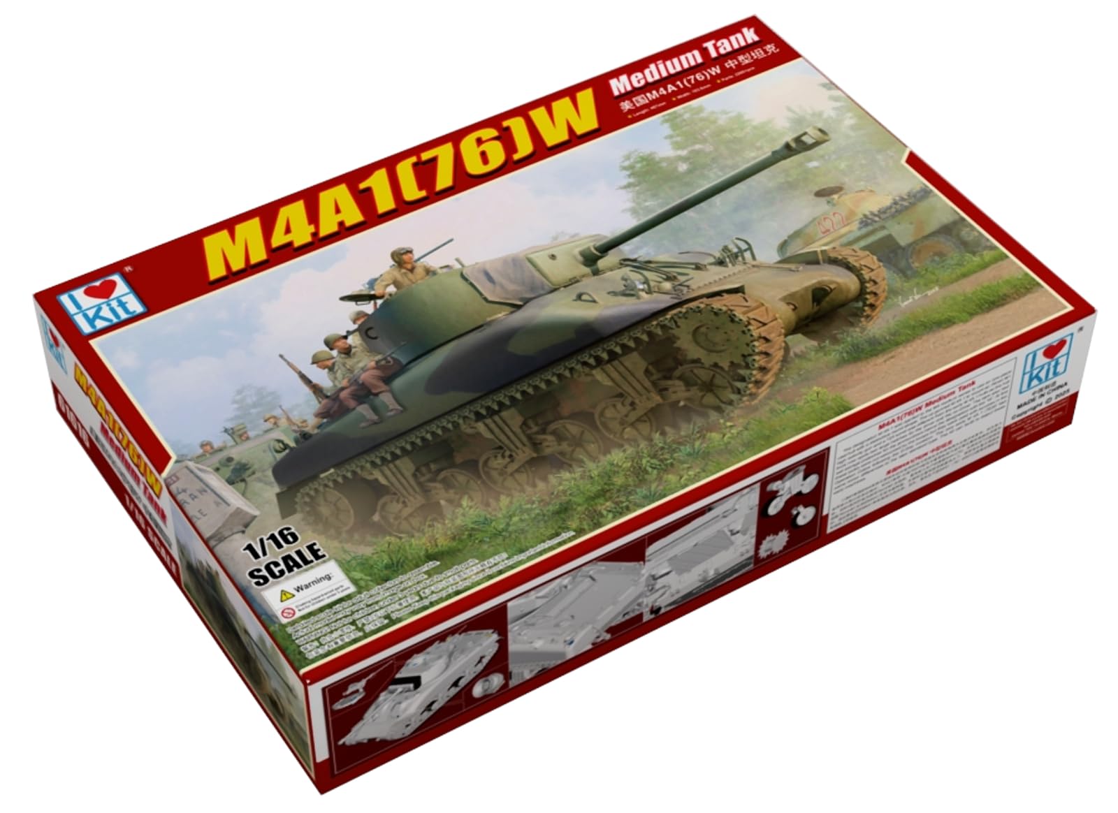 

I Love Kit Sherman Medium Tank Plastic Model Kit ILK61616 1/16 M4A1(76)W (Tank)