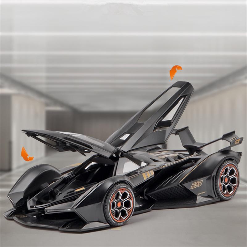 1/22 Lamborghini V12 Vision GT Gran Turismo Alloy Concept Model sportovního auta tlakově lité kovové simulace modelu autíčka Zvuk a světlo Dětský dárek
