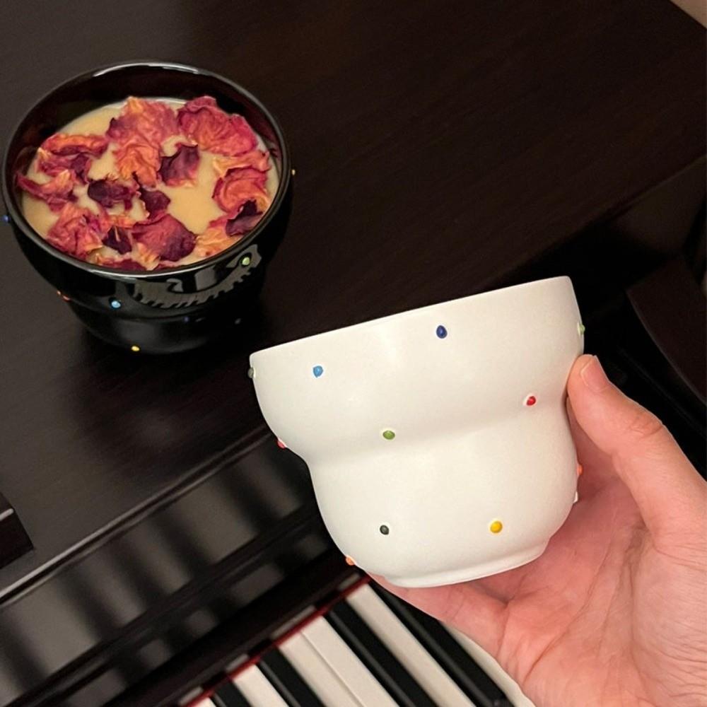 300ml Gepunktete Handbecher Dicke Kaffeetassen Heimdeko Keramiktasse Für Paare
