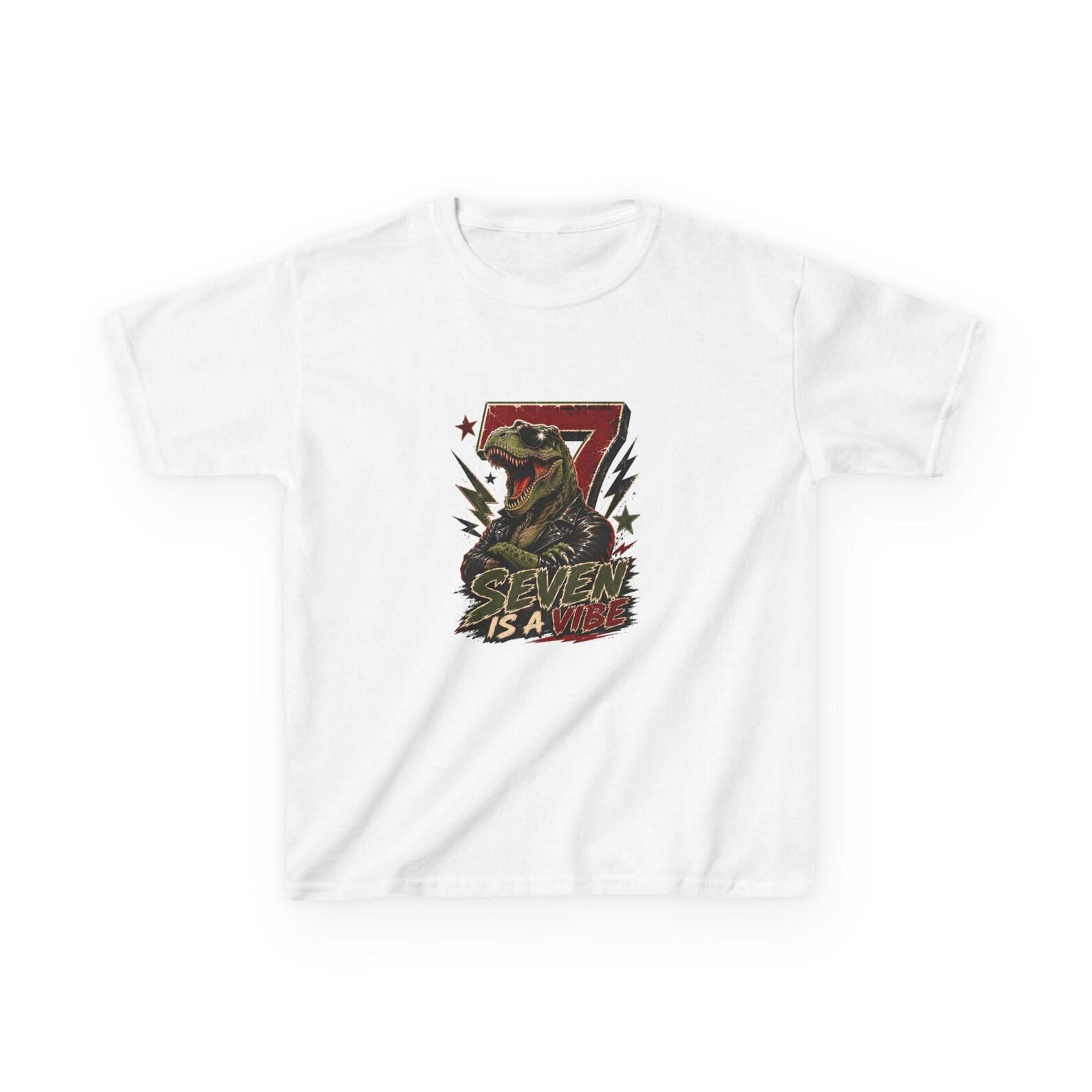 Dinosaur Number 7 Graphic Tee | Kids T-Shirt 110