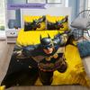 Yellow Black Batman Bedding Set,1 Duvet Cover &2 Pillowcases,Home Decor,Ideal Gift