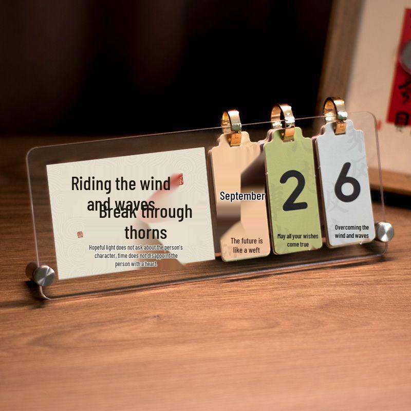 

Acrylic Perpetual Flip Calendar: Creative Desktop Gift for Students Standard Packaging