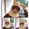 Bear Ear Winter Hat Thicken Beanies Cap Casual Skiing Hat  Female