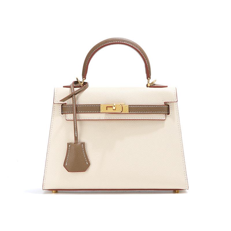 Color Matching Bag Women's Mini Cowhide Leather Bag New Palm Pattern Single Shoulder Crossbody Second Generation Commuting