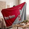 Coperta Personalizzata in Pile Nottingham Forest con Logo Calcio, Testo Nome Personalizzato Morbida Calda Coperta da Divano per la Casa