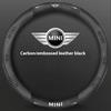 Car Carbon Fiber Leather Steering Wheel Cover For BMW MINI JWC R54 R55 R56 R60 F54 F55 F56 F57 John Cooper S Clubman Countryman