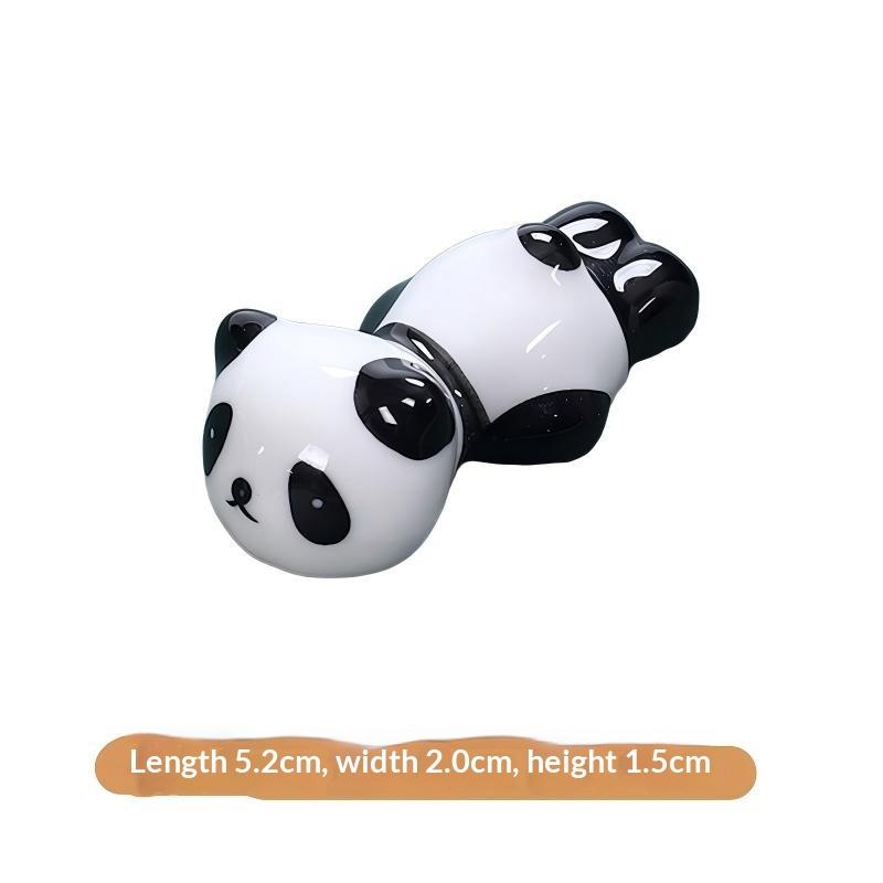 Mini Panda Ceramic Chopstick Rest Cute Cartoon Tableware Spoon Holder Pen Rack For Home Restaurant Kitchen Dining Table Decor